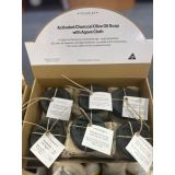 Activated Charcoal Olive Oil Soap with Agave Cloth Display Box of 6